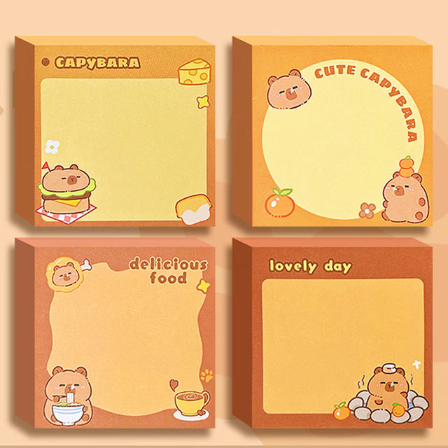 School Supplies Pad Stickers, Cute Cartoon Capybara Memo, Office Non Sticky Message Paper, Creative Hand Account Toy