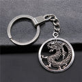 Antique Silver Dragon Keychain Pendant Fantasy Jewelry Gift