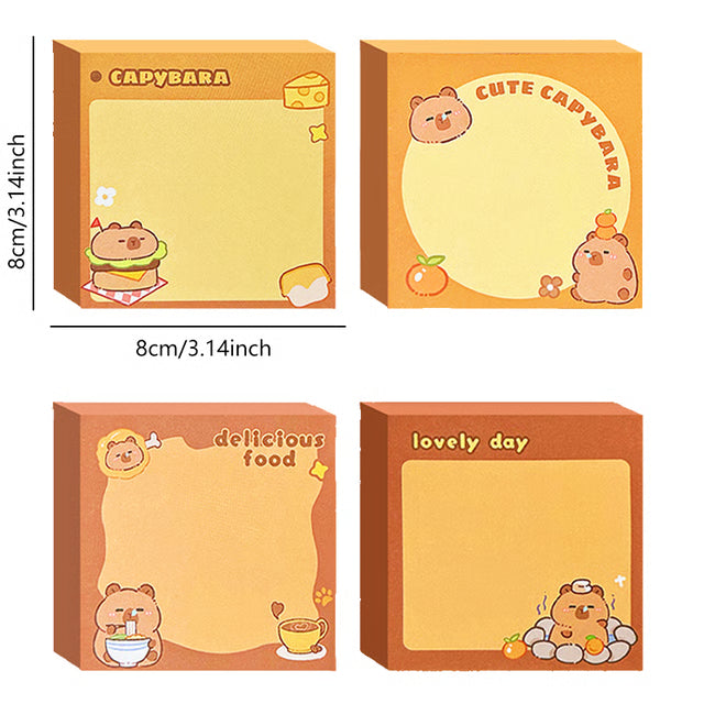 School Supplies Pad Stickers, Cute Cartoon Capybara Memo, Office Non Sticky Message Paper, Creative Hand Account Toy