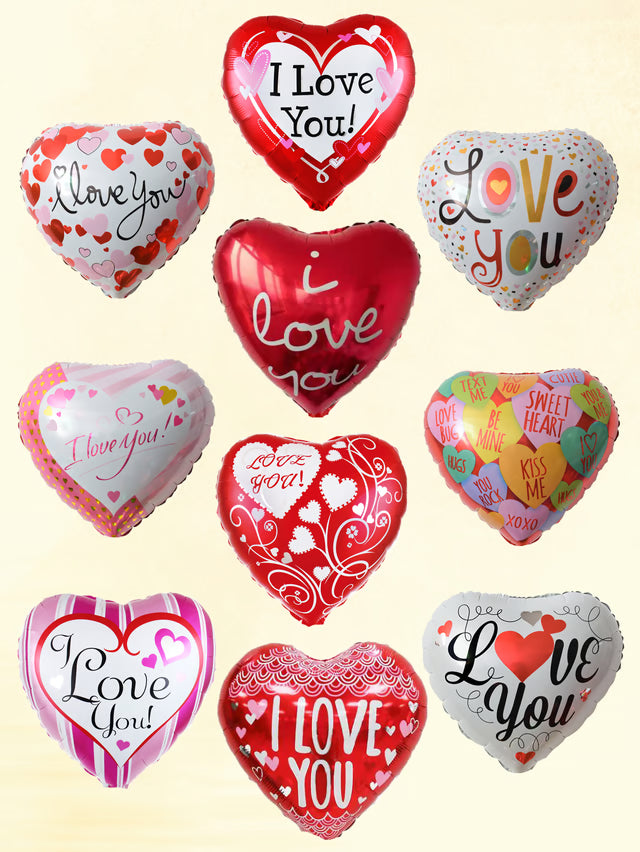 I Love You Heart Helium Balloons, Love Heart Foil Balloons, Valentine's Day Engagement Decoration