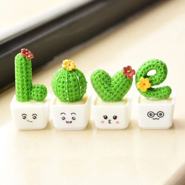 Mini Succulent Plants and Fake Cactus Decor Set Small Bonsai Desk Plant Decoration