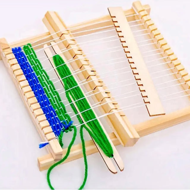 Kids Wooden Weaving Loom Kit DIY Beginner Yarn Craft Set