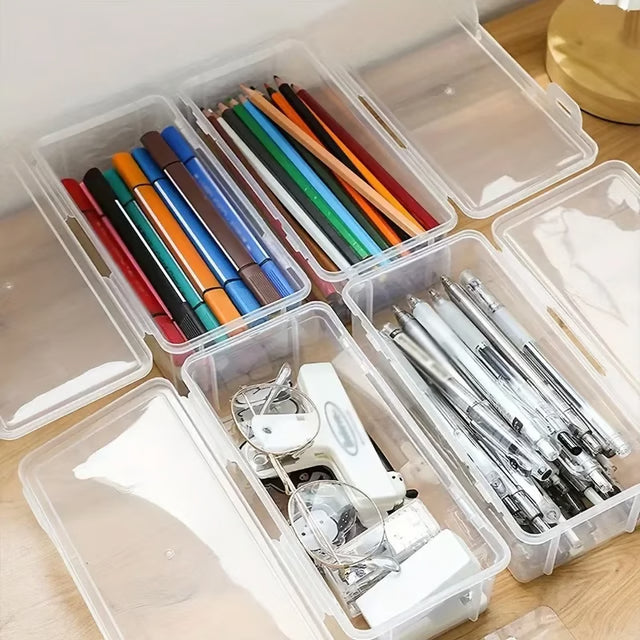 2pcs Translucent Pencil Case Large Capacity Pencil Box Stationery Organizer