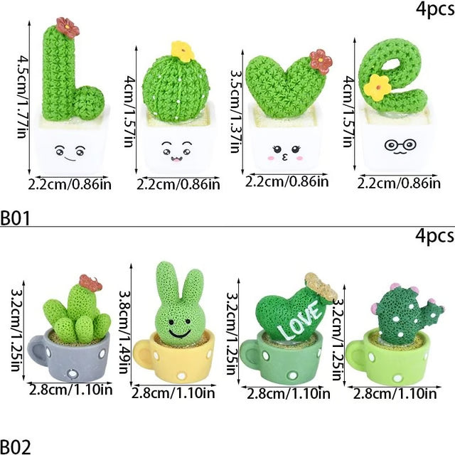 Mini Succulent Plants and Fake Cactus Decor Set Small Bonsai Desk Plant Decoration