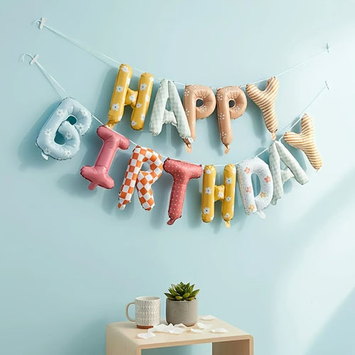 16 Inch Foil Happy Birthday Balloon Banner