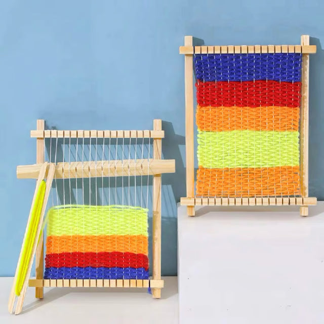 Kids Wooden Weaving Loom Kit DIY Beginner Yarn Craft Set