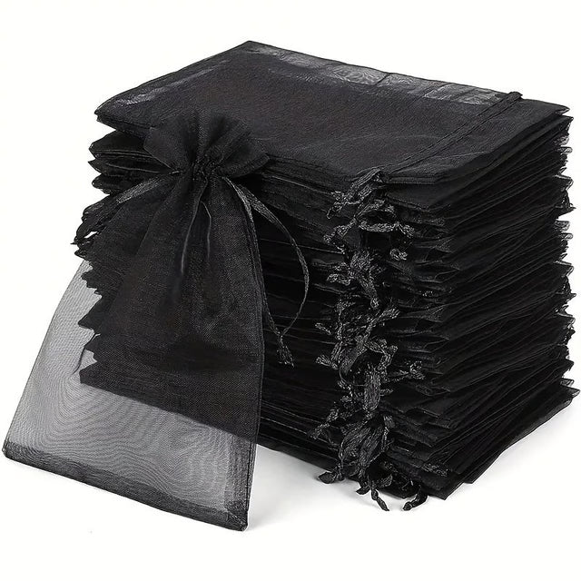 Black Organza Drawstring Gift Bags