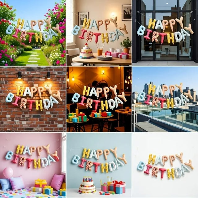 16 Inch Foil Happy Birthday Balloon Banner