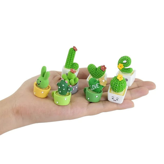 Mini Succulent Plants and Fake Cactus Decor Set Small Bonsai Desk Plant Decoration