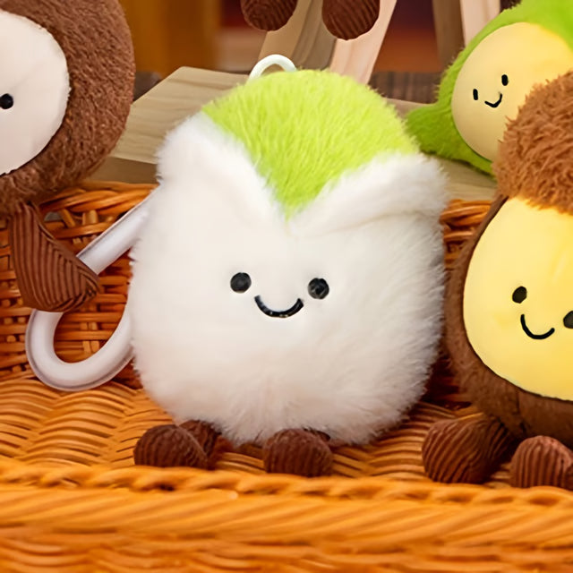 Fun Pistachio Plush Doll Keychains Fruit Plushie Pendant for Backpack, Christmas Decorations & Gifts