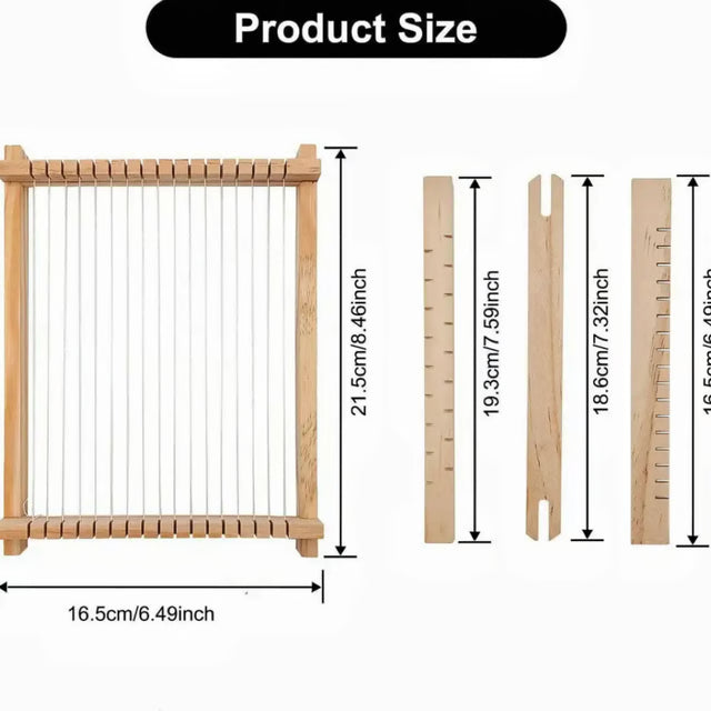 Kids Wooden Weaving Loom Kit DIY Beginner Yarn Craft Set