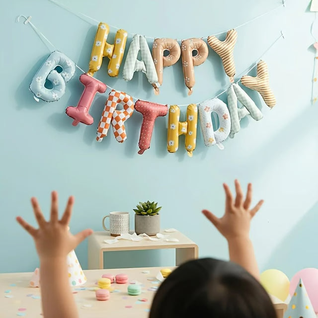 16 Inch Foil Happy Birthday Balloon Banner