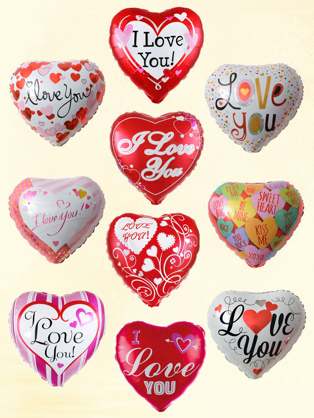 I Love You Heart Helium Balloons, Love Heart Foil Balloons, Valentine's Day Engagement Decoration
