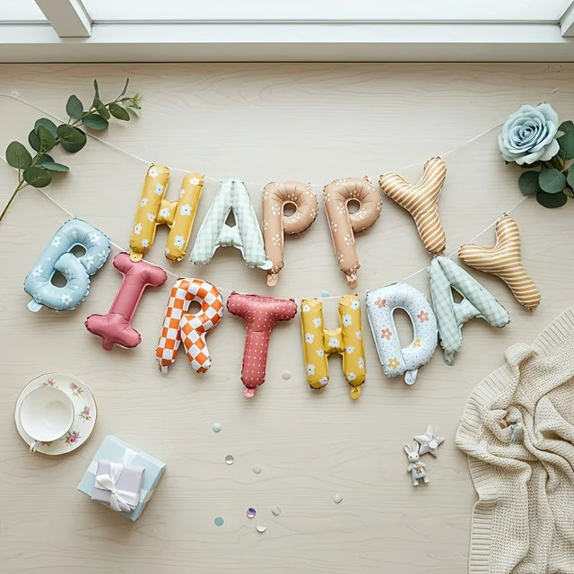 16 Inch Foil Happy Birthday Balloon Banner